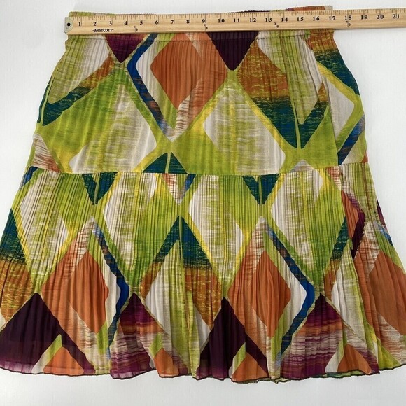 Sunny Taylor Petite Size PXL Skirt Colorful Pleated with Ruffle Hem - Picture 4 of 6